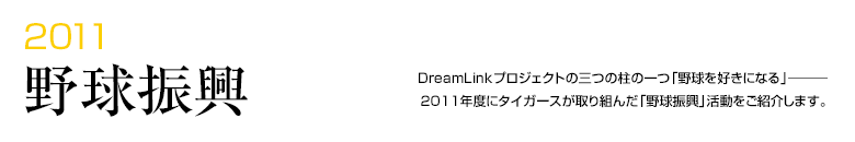 野球振興 -野球普及・振興活動について-