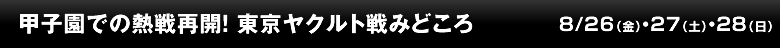 甲子園での熱戦再開！　東京ヤクルト戦みどころ