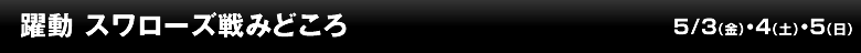 躍動 スワローズ戦みどころ