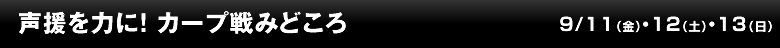 声援を力に！ カープ戦みどころ