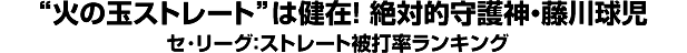 “火の玉ストレート”は健在！絶対的守護神・藤川球児　セ･リーグ：ストレート被打率ランキング
