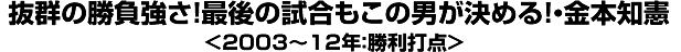 抜群の勝負強さ！最後の試合もこの男が決める！・金本知憲＜2003～12年：勝利打点＞