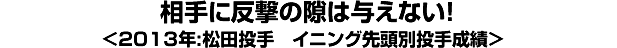 相手に反撃の隙は与えない！＜2013年:松田投手　イニング先頭別投手成績＞