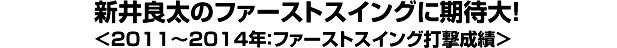 新井良太のファーストスイングに期待大！＜2011～2014年：ファーストスイング打撃成績＞