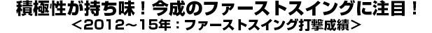 積極性が持ち味！今成のファーストスイングに注目！＜2012～15年：ファーストスイング打撃成績＞